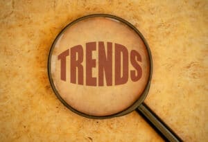 Trends with magnifying glass